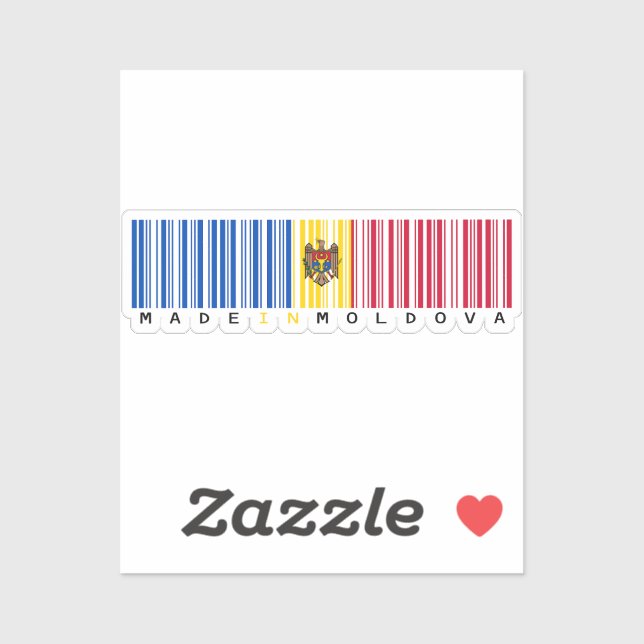 Made in Moldova Barcode Flag Sticker (Sheet)