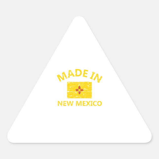 Made in NEW MEXICO United States Flag designs Triangle Sticker (Front)
