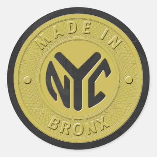 Made In New York Bronx Classic Round Sticker