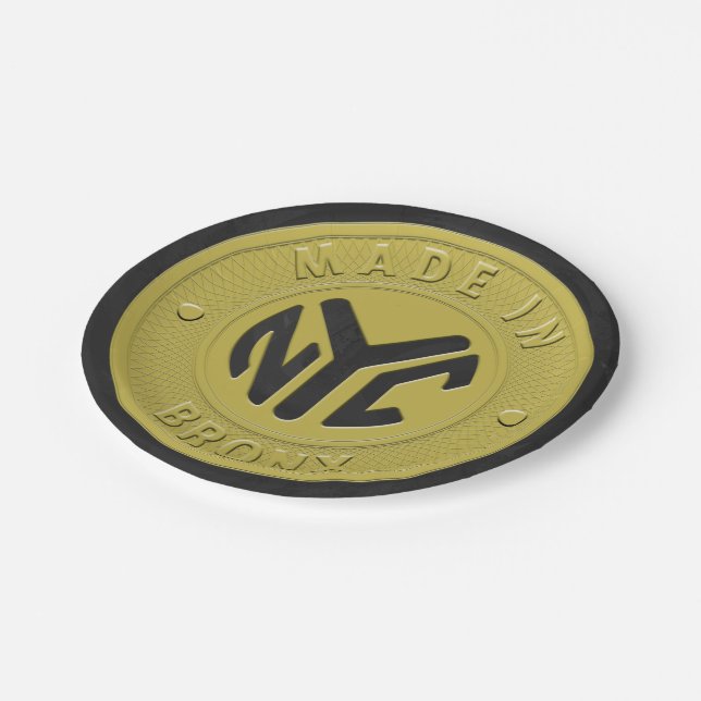 Made In New York Bronx Paper Plates (Angled)