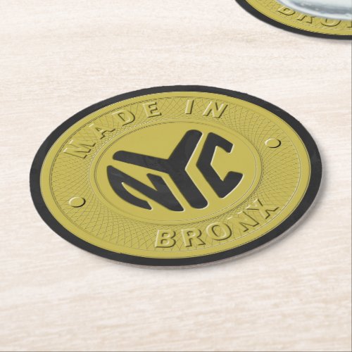 Made In New York Bronx Round Paper Coaster