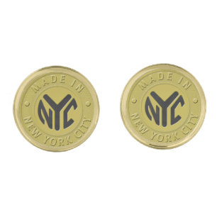 Made In New York Gold Cufflinks
