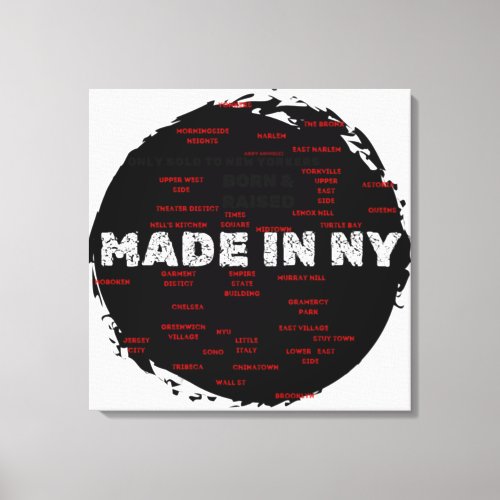 Made In New York Hood Map By Abby Anime c Canvas Print
