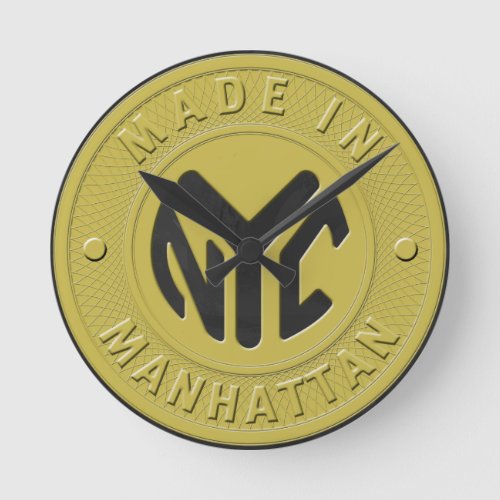 Made In New York Manhattan Round Clock