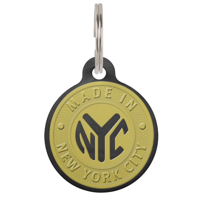 Made In New York Pet Name Tag (Front)