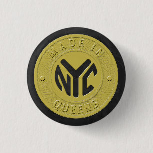 Made In New York Queens Button