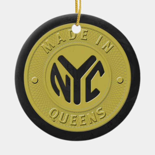 Made In New York Queens Ceramic Ornament (Front)