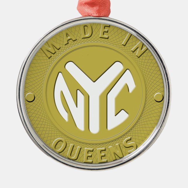 Made In New York Queens Metal Ornament (Front)
