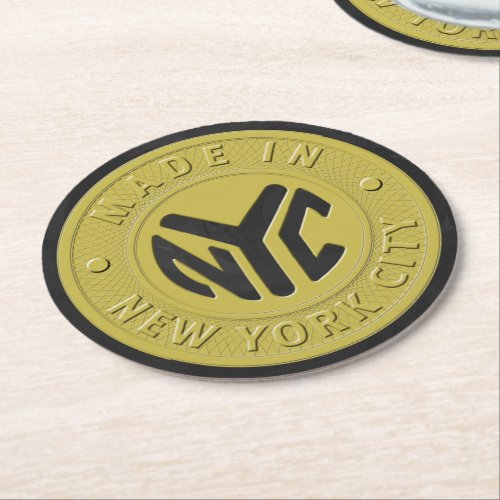 Made In New York Round Paper Coaster