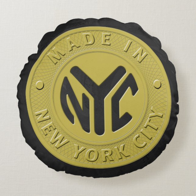 Made In New York Round Pillow (Front)