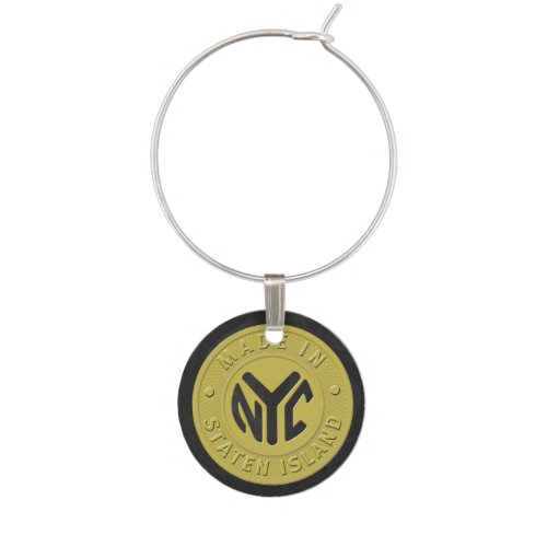 Made In New York Staten Island Wine Glass Charm