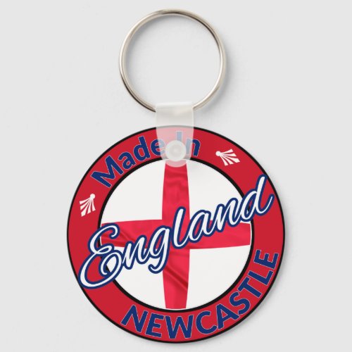 Made in Newcastle England St George Flag Keychain