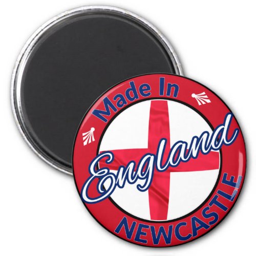 Made in Newcastle England St George Flag Magnet