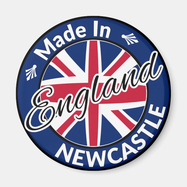 Made in Newcastle England Union Jack Flag Magnet (Front)