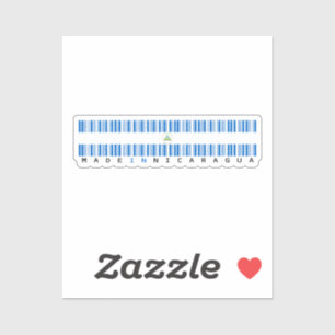 Made in Nicaragua Barcode Flag Sticker