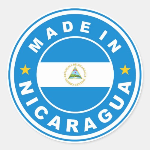 made in nicaragua country flag product label round