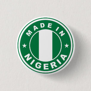 made in nigeria country flag product label round pinback button