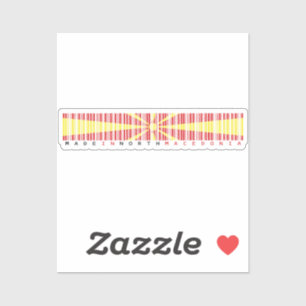 Made in North Macedonia Barcode Flag Sticker