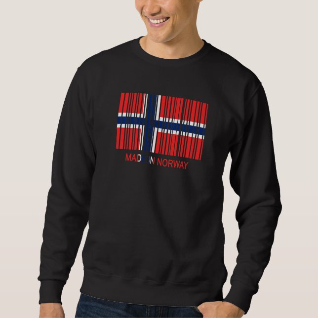 Made in Norway Flag Barcode   Sweatshirt (Front)