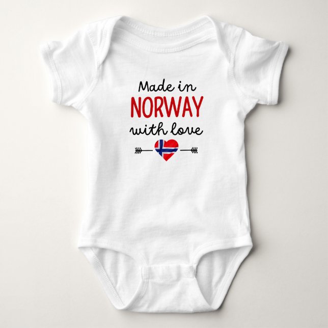 Made in Norway with Love Baby Bodysuit (Front)