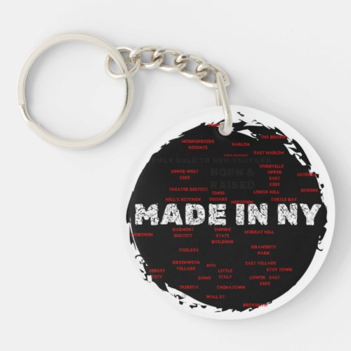 Made In NY Hood Map By Abby Anime c Keychain