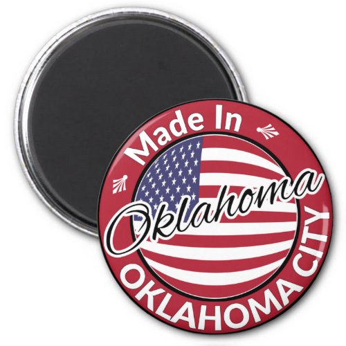 Made in Oklahoma City Oklahoma USA Flag Magnet