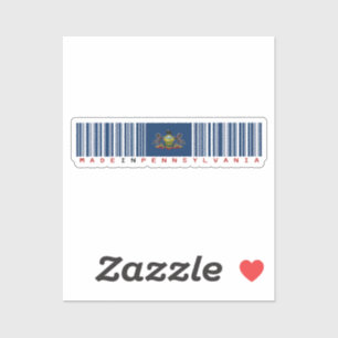 Made in Pennsylvania Barcode Flag State Pride Sticker