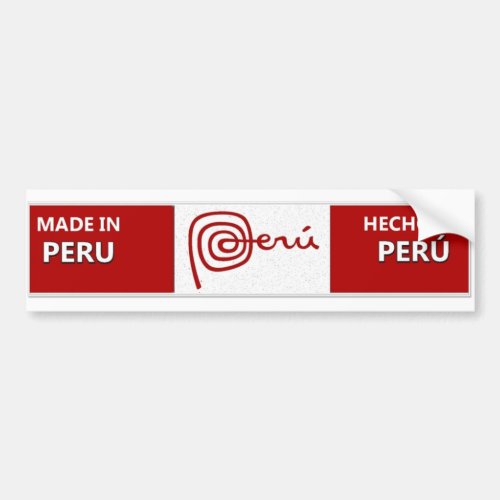 Made in Peru Bumper Sticker _ Hecho en Per