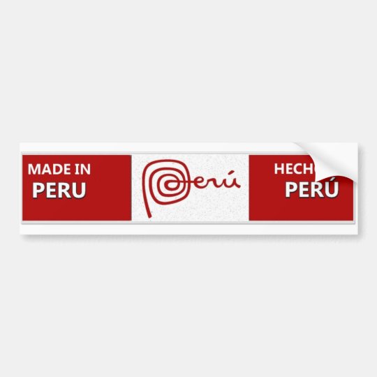 Made in Peru Bumper Sticker - Hecho en Perú | Zazzle.com