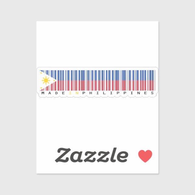 Made in Philippines Barcode Flag Design Sticker (Sheet)