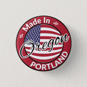 Made in Portland Oregon USA Flag Button