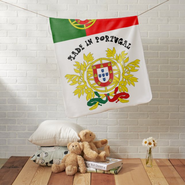 Made in Portugal & Portuguese Flag Birth / snuggle Baby Blanket (In Situ)