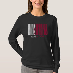 Made in Qatar Flag Barcode T-Shirt
