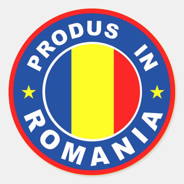 made in romania flag produs romanian label (Front)