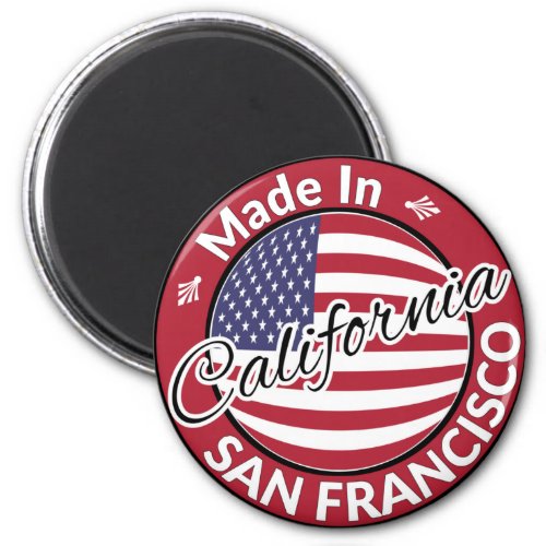 Made in San Francisco California USA Flag Magnet