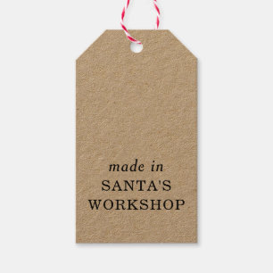 Made In Santa's Workshop Christmas Script Gift Tags
