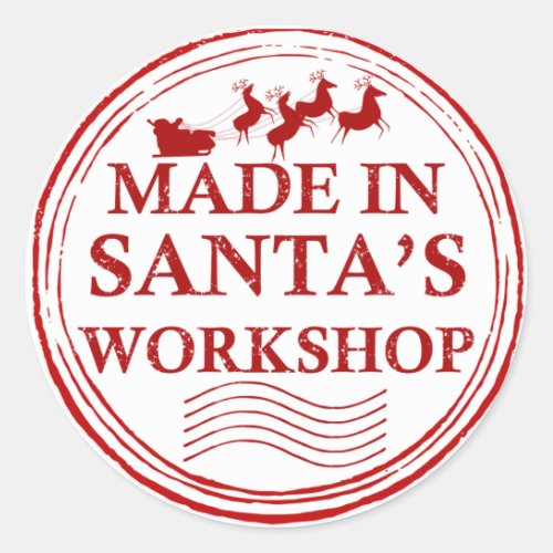 Made in Santas Workshop Classic Round Sticker