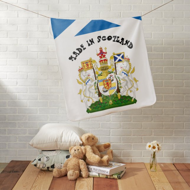 Made in Scotland & Scottish Flag Birth / snuggle Baby Blanket (In Situ)