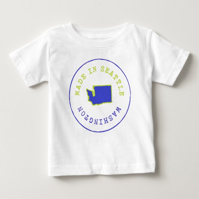 Made in Seattle Stamp Baby T-Shirt (Front)