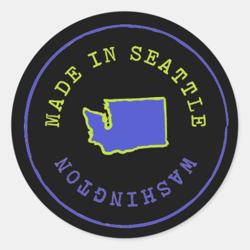 Made in Seattle Stamp Classic Round Sticker