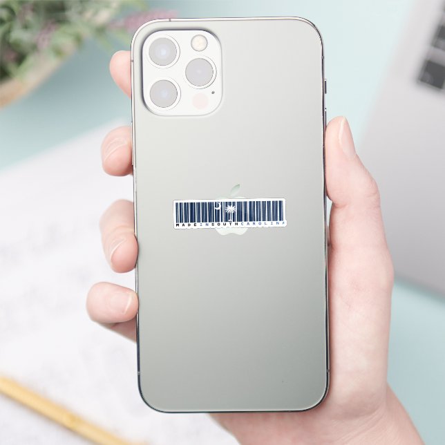 Made in South Carolina Barcode Flag State Pride Sticker (Phone)