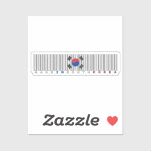 Made in South Korea Barcode Flag Design Sticker