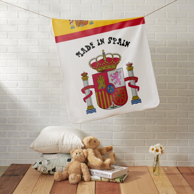 Made in Spain & Spanish Flag Birth / snuggle Baby Blanket (In Situ)