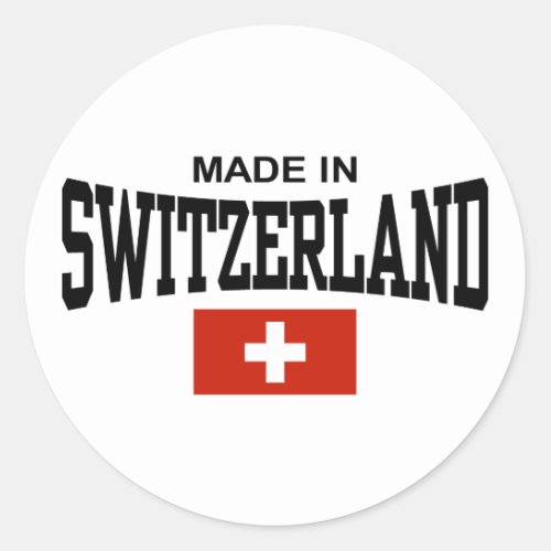 Made In Switzerland Classic Round Sticker