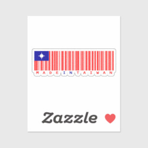 Made in Taiwan Barcode Flag Design Sticker