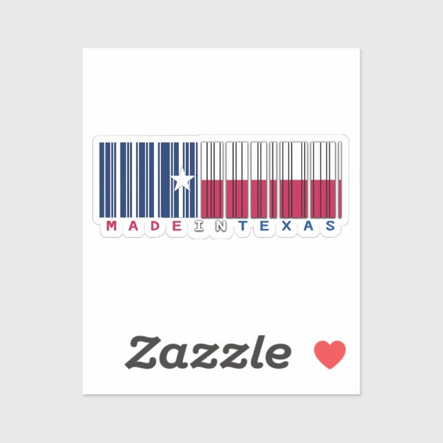 Made in Texas Barcode Flag State Pride Sticker (Sheet)