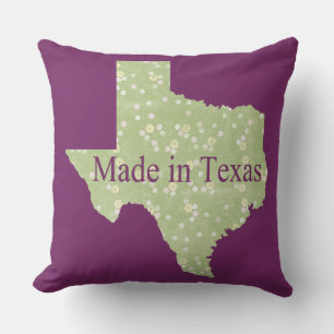 Made in Texas Purple Square Throw Pillow