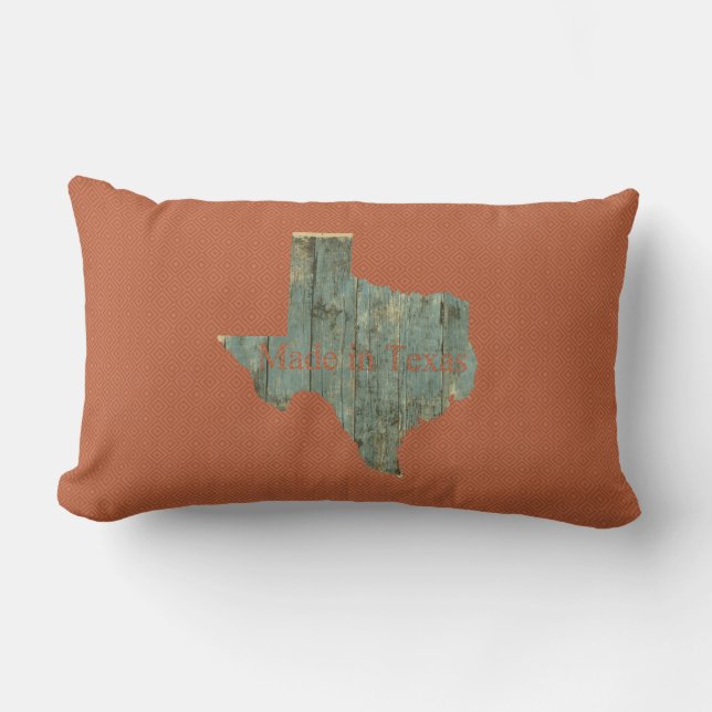 Made in Texas Rusty Red Lumbar Throw Pillow (Front)