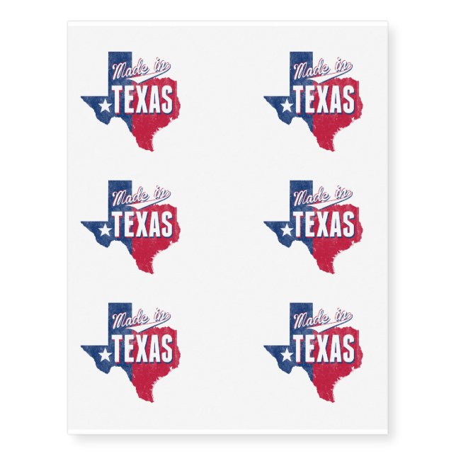 "Made in Texas" Temporary Tattoos (Front)