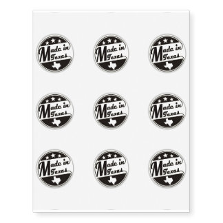 "Made in Texas" Temporary Tattoos